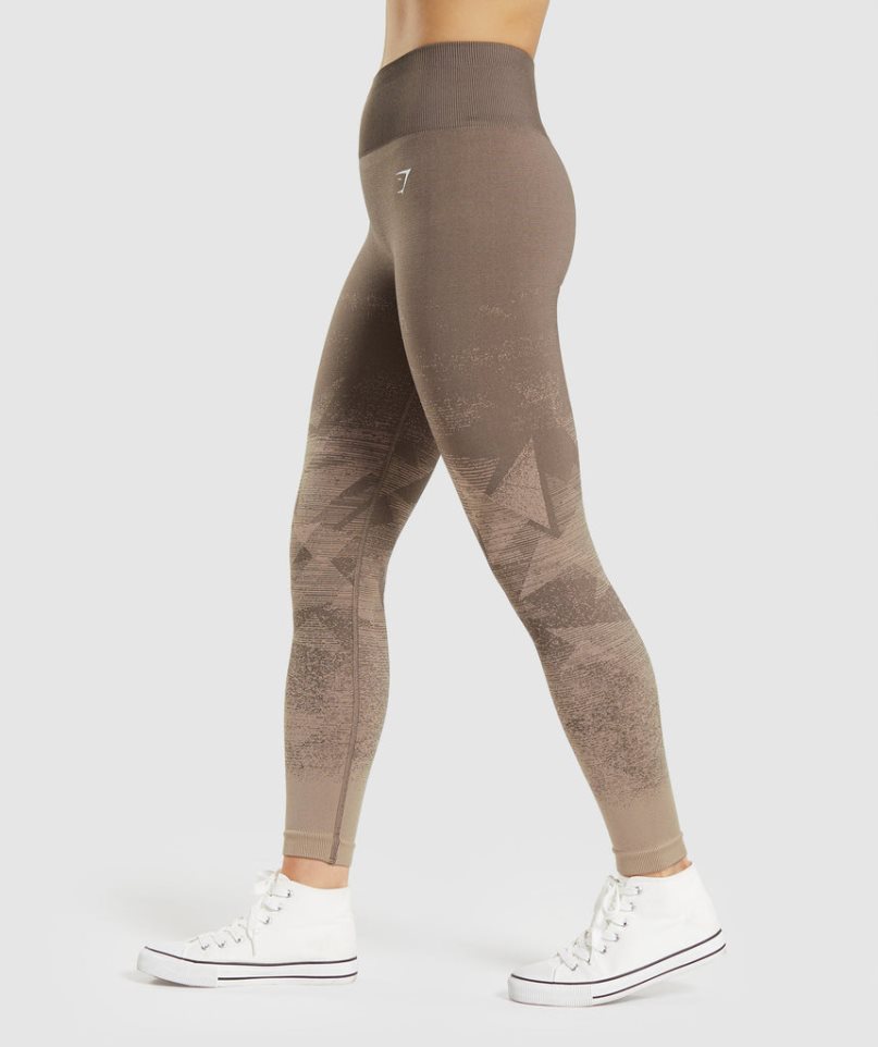 Women's Gymshark Adapt Ombre Seamless Leggings Brown | CA N73A50